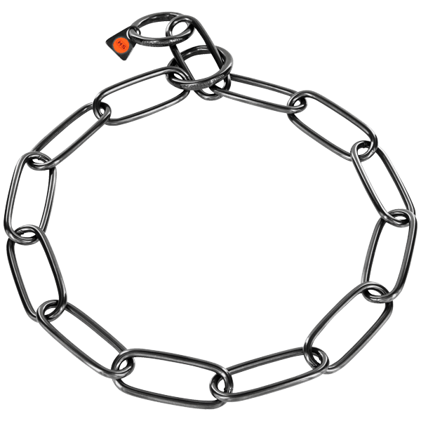 Stainless Steel Black Long Link Fur Saver Collar - Image 2