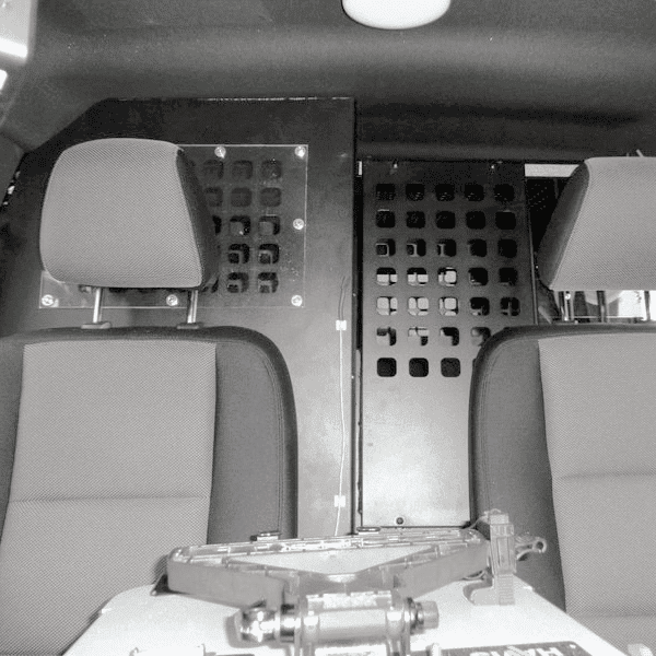 Front of Black K9 Insert and two front car seats