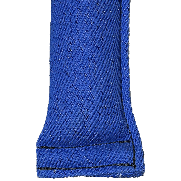 Blue French Linen Large Bite Tug with Yellow Nylon Handle