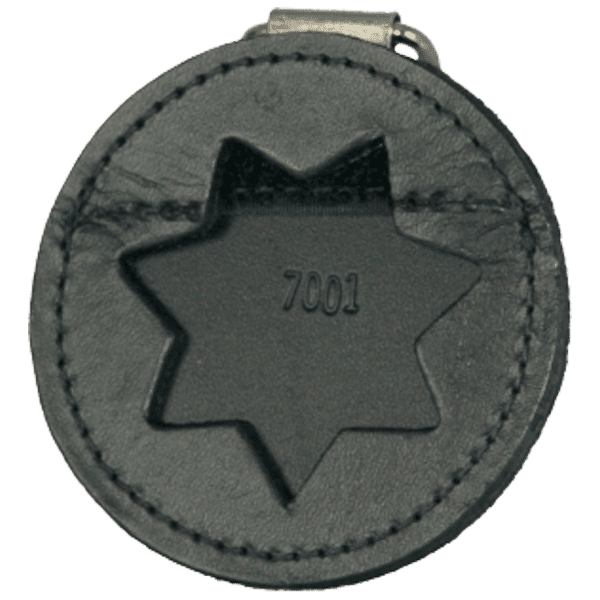 Boston Leather Round K-9 Badge Holder