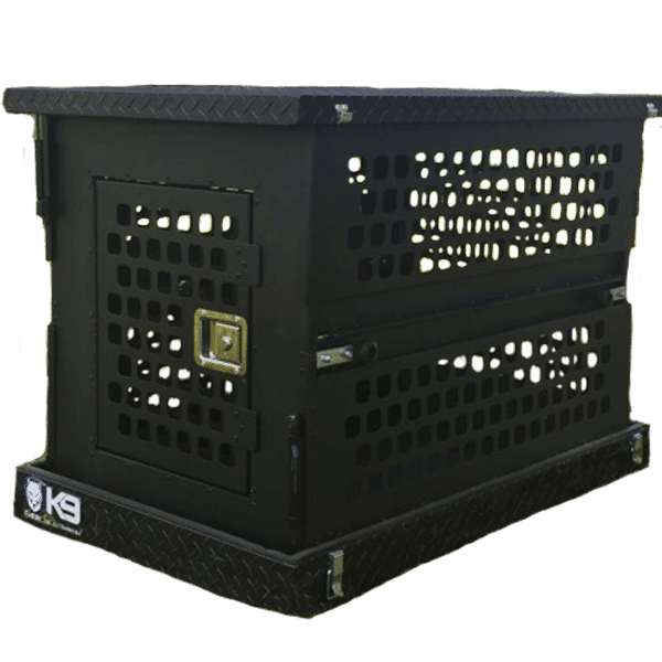 Black collapsible crate open