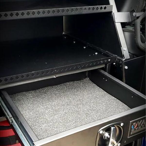K9 Platform with Shelving and drawer open