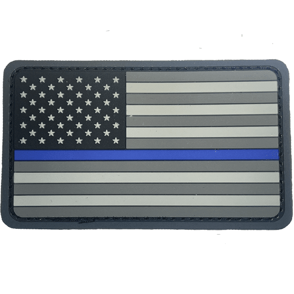 Thin Blue Line US Flag PVC Patch