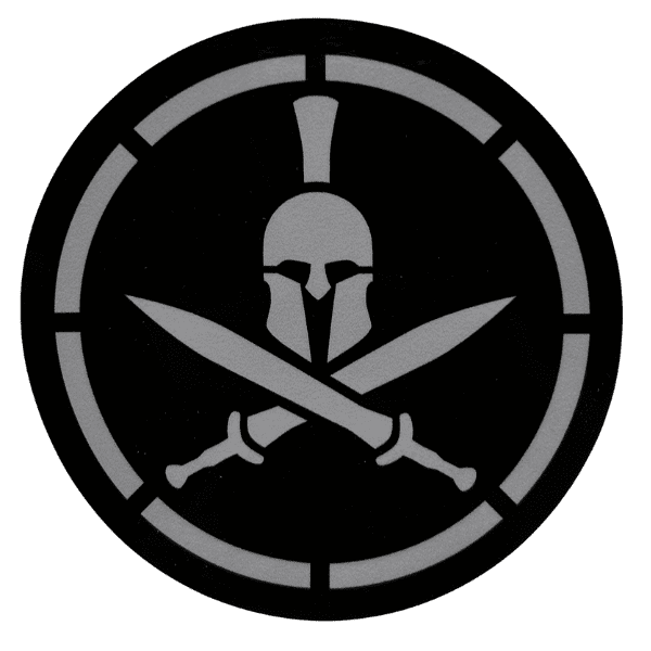 MSM Spartan Helmet Grey on Black Decal