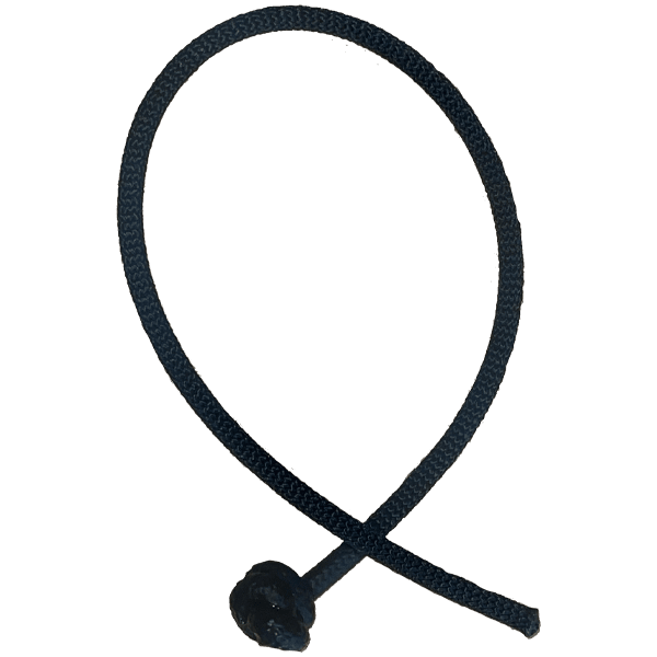 36" Black Nylon Rope Handle with Rubberized Knot