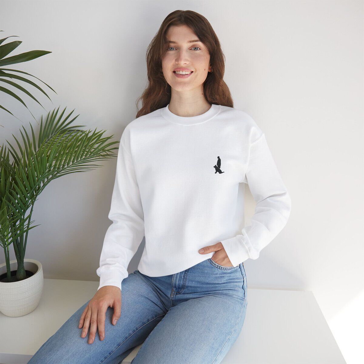 Unisex Heavy Blend™ Crewneck Sweatshirt with Black Custom Canine Unlimited Chest Logo - Image 5