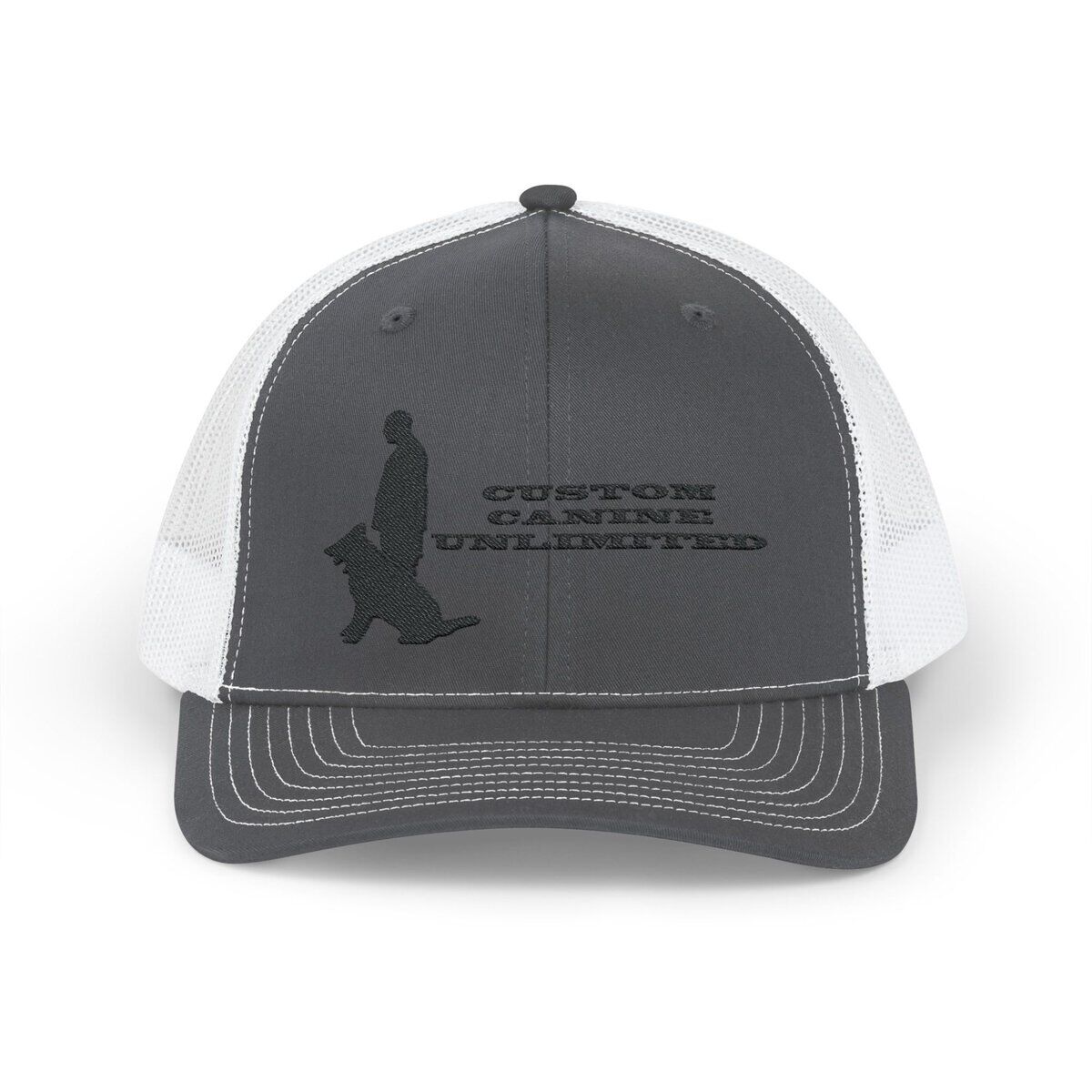 Snapback Trucker Cap with Black Custom Canine Unlimited Logo with Words - Image 9