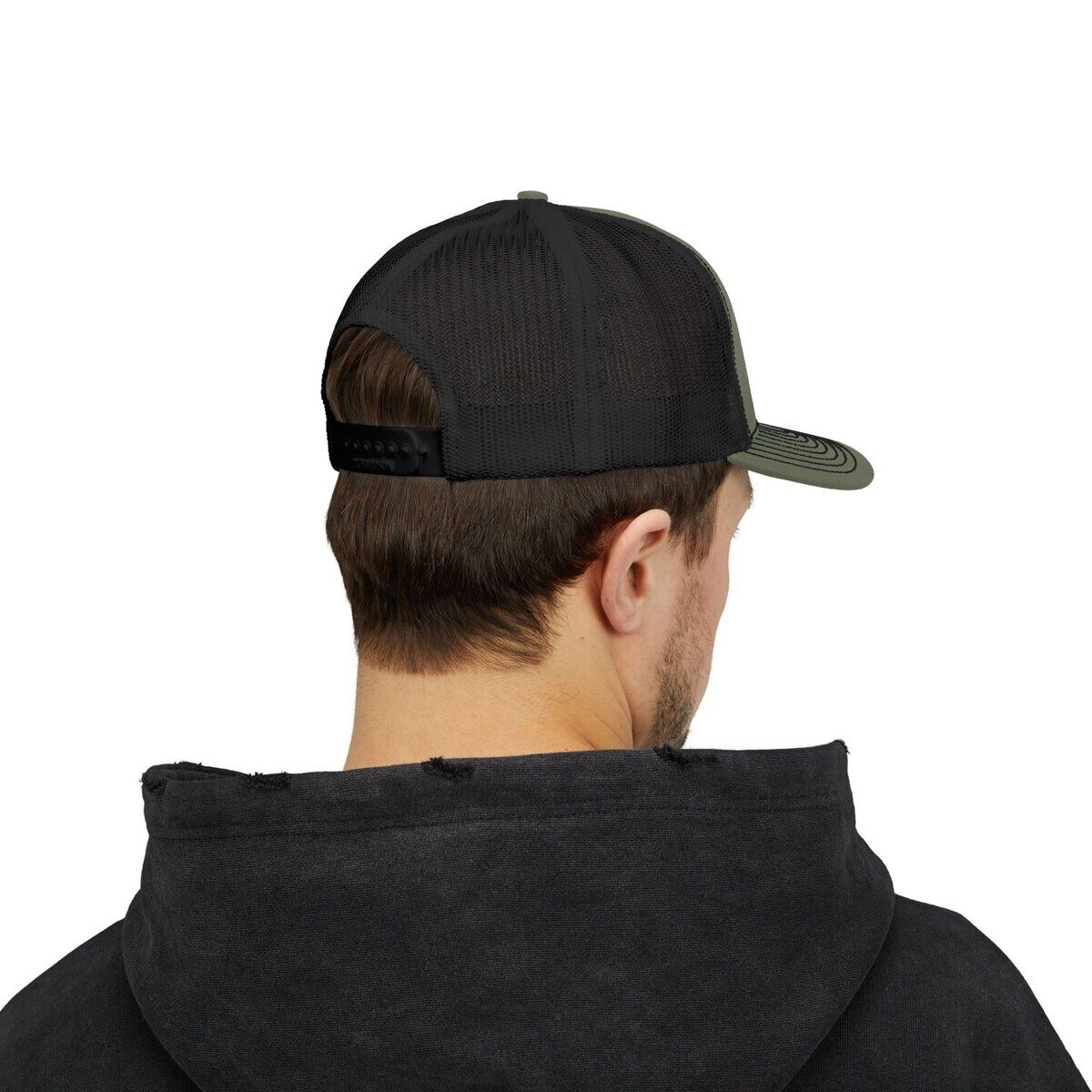 Snapback Trucker Cap with Black Custom Canine Unlimited Logo with Words - Image 36