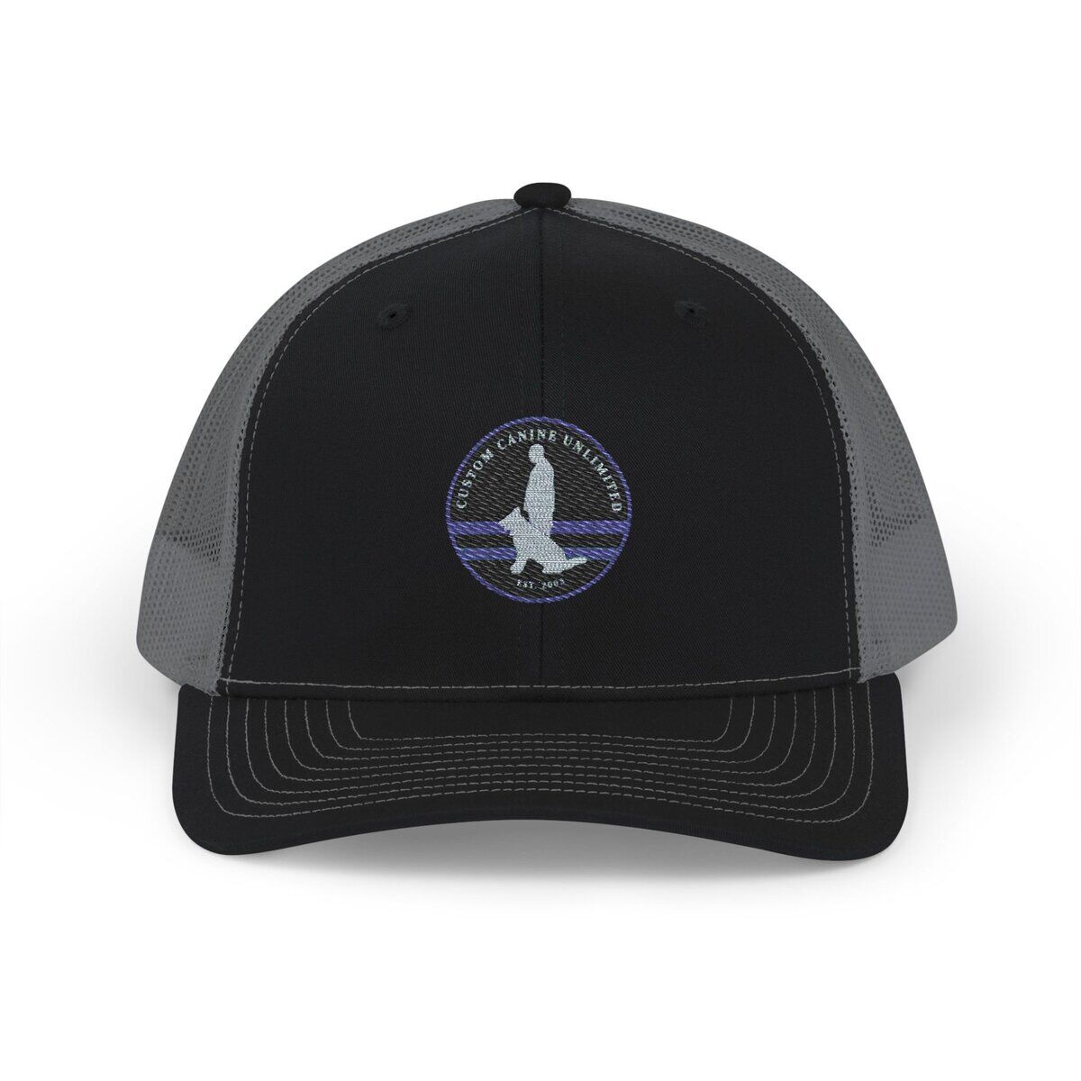 Custom Canine Unlimited Trucker Hat – Thin Blue Line K9 Logo | Premium Mesh Back Cap - Image 9