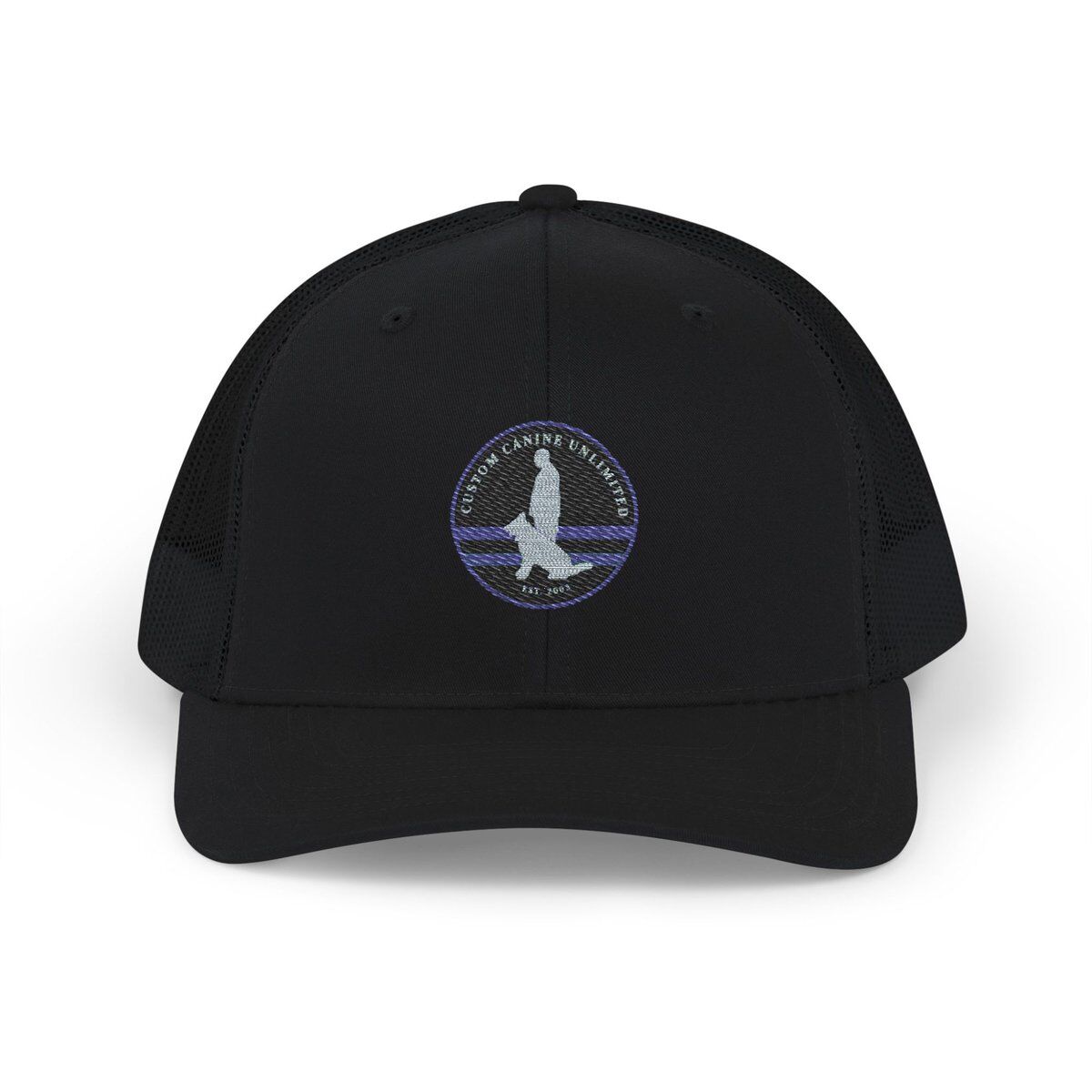 Custom Canine Unlimited Trucker Hat – Thin Blue Line K9 Logo | Premium Mesh Back Cap - Image 13
