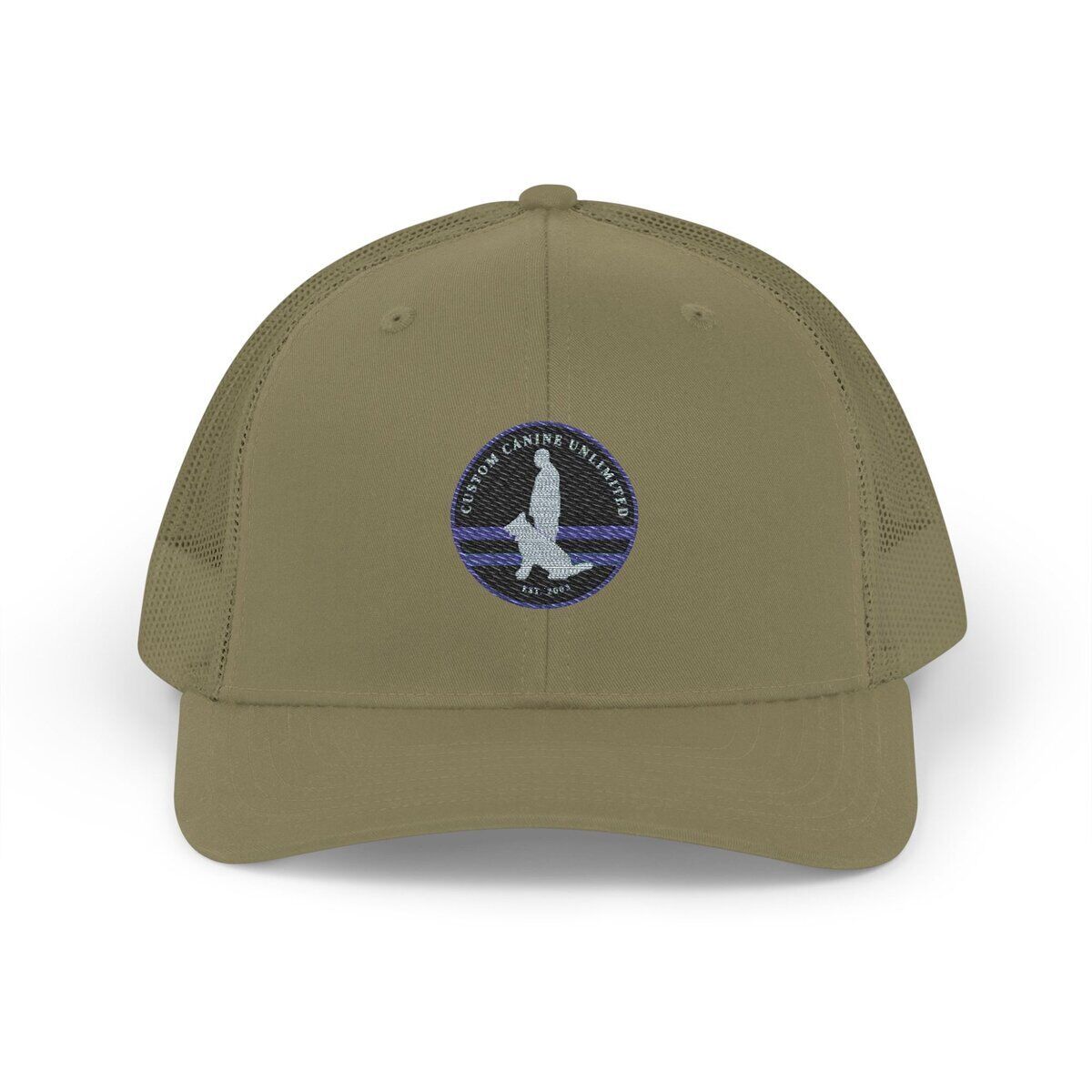 Custom Canine Unlimited Trucker Hat – Thin Blue Line K9 Logo | Premium Mesh Back Cap - Image 21