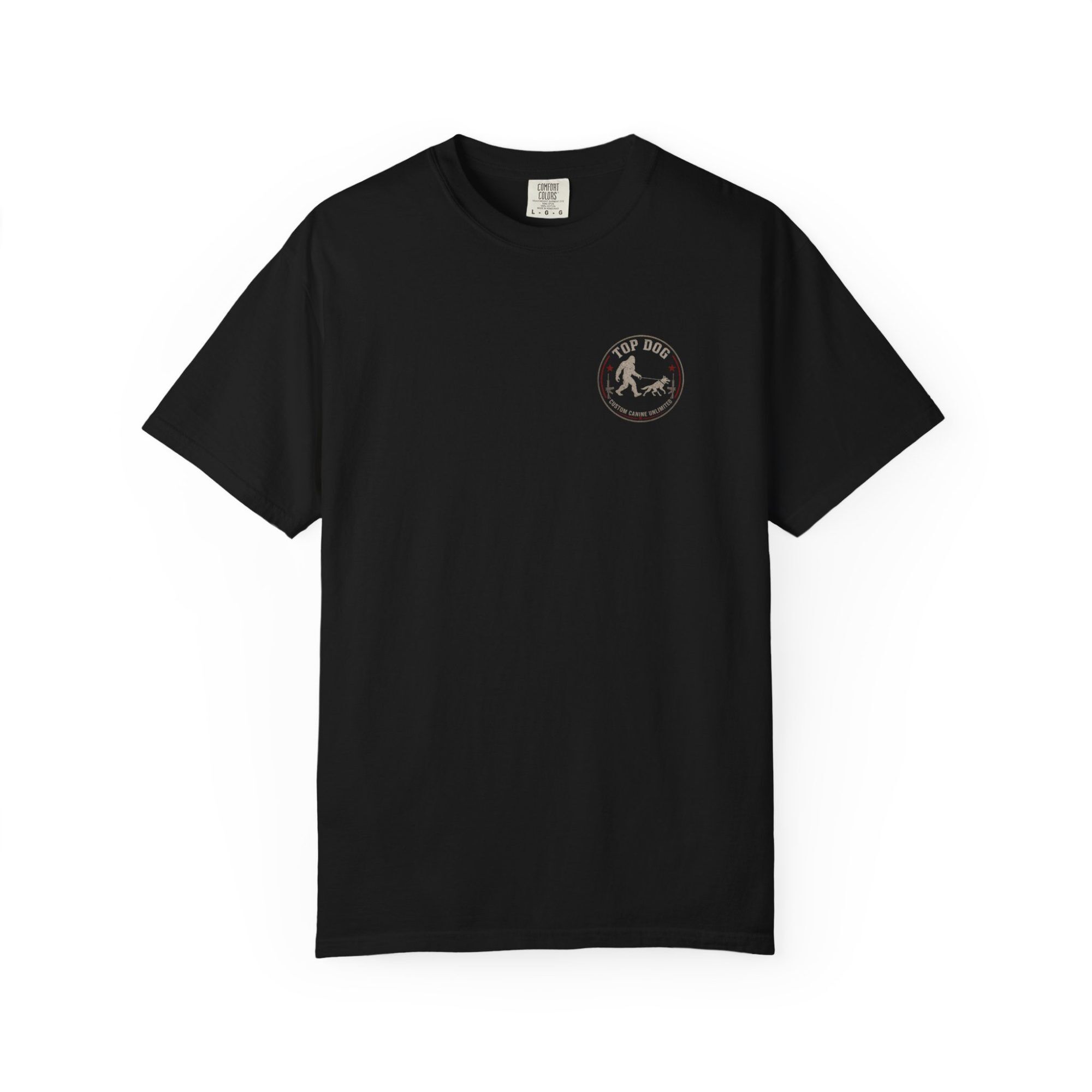 Top Dog Shirt Sasquatch and Dog Design
