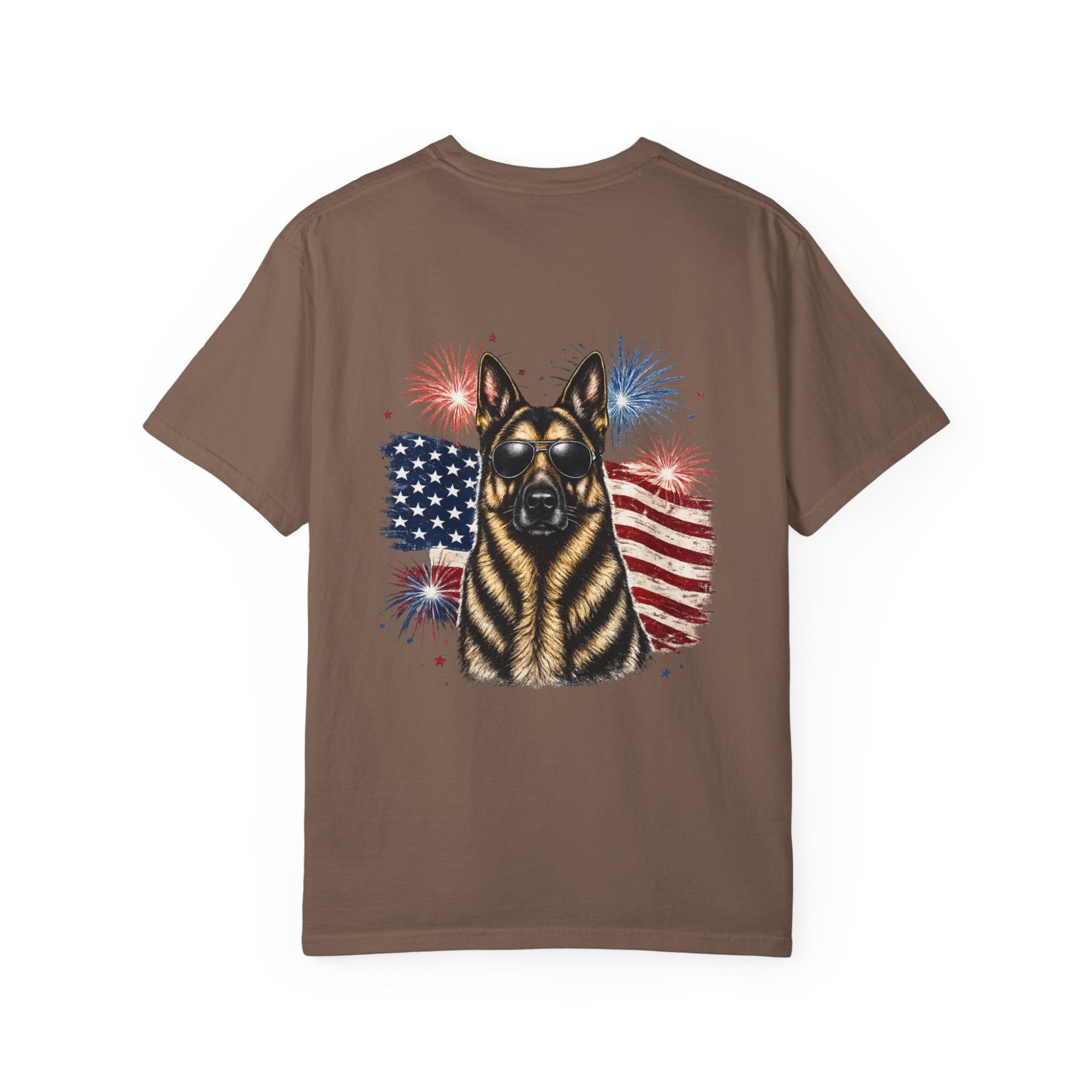 Patriotic German Shepherd T-Shirt — American Flag & Fireworks Design - Image 6