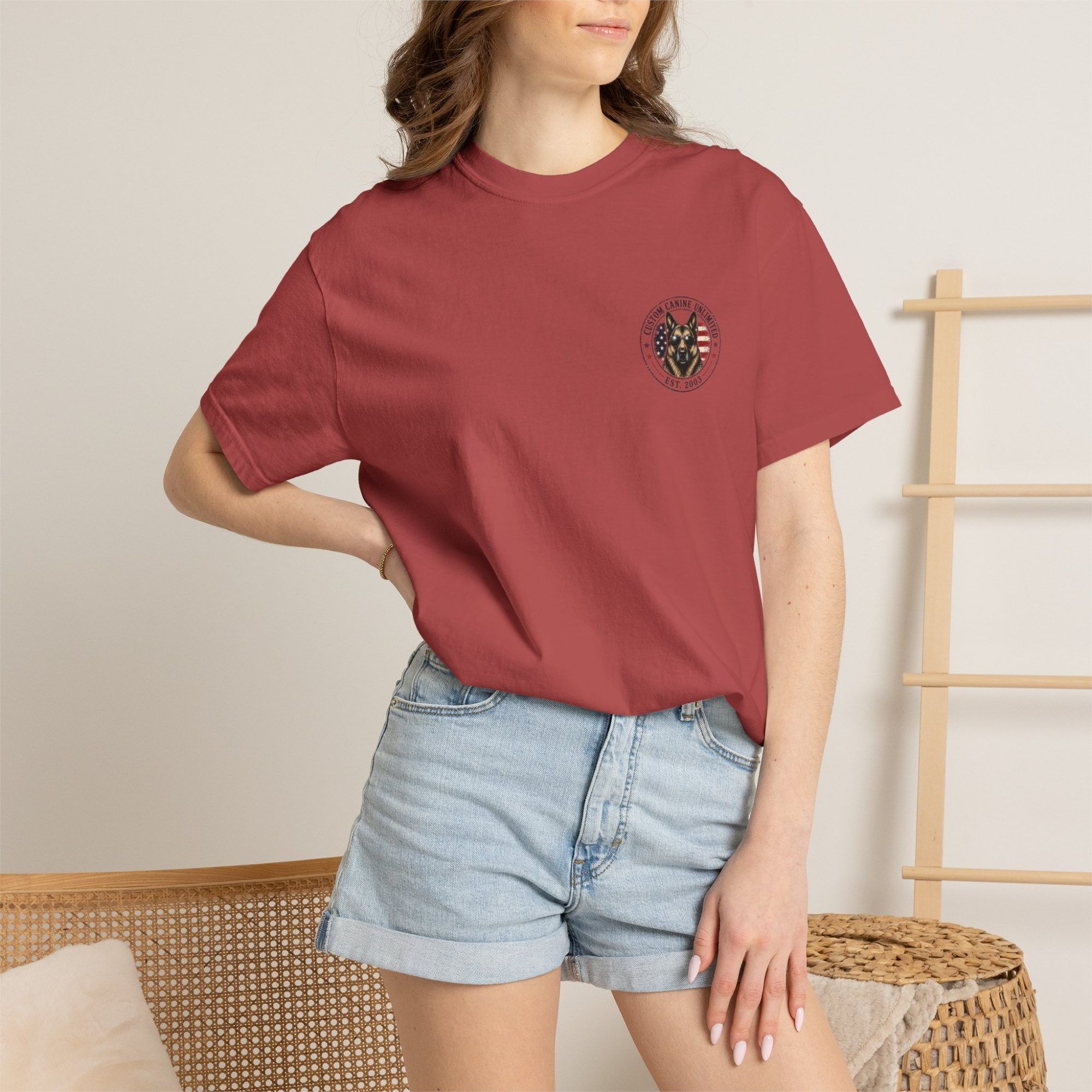Patriotic German Shepherd T-Shirt — American Flag & Fireworks Design - Image 36