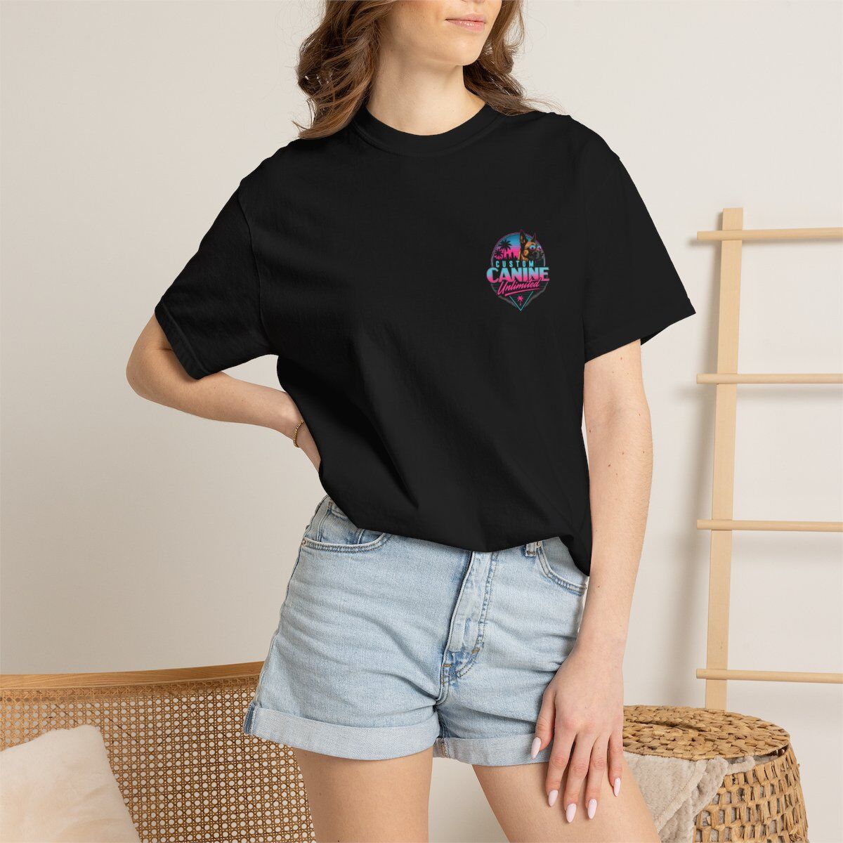 CCU Retro Dog T-Shirt — Vintage Miami Vaporwave Graphic Tee - Image 4